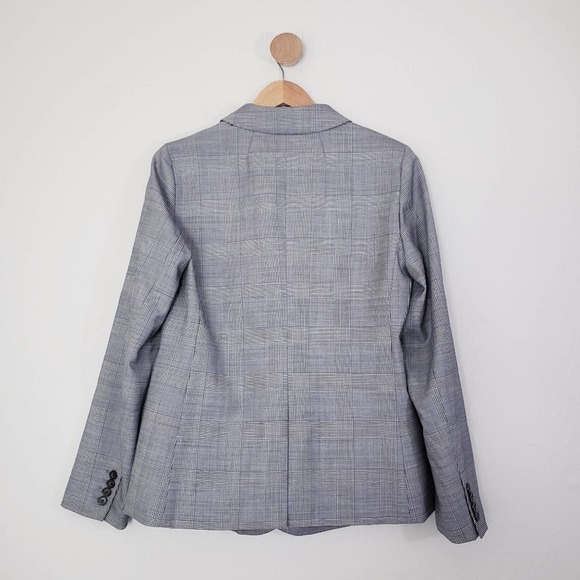J. Crew Glen Plaid Wool Ruffle Double Breasted Blazer Jacket - Picture 8 of 13